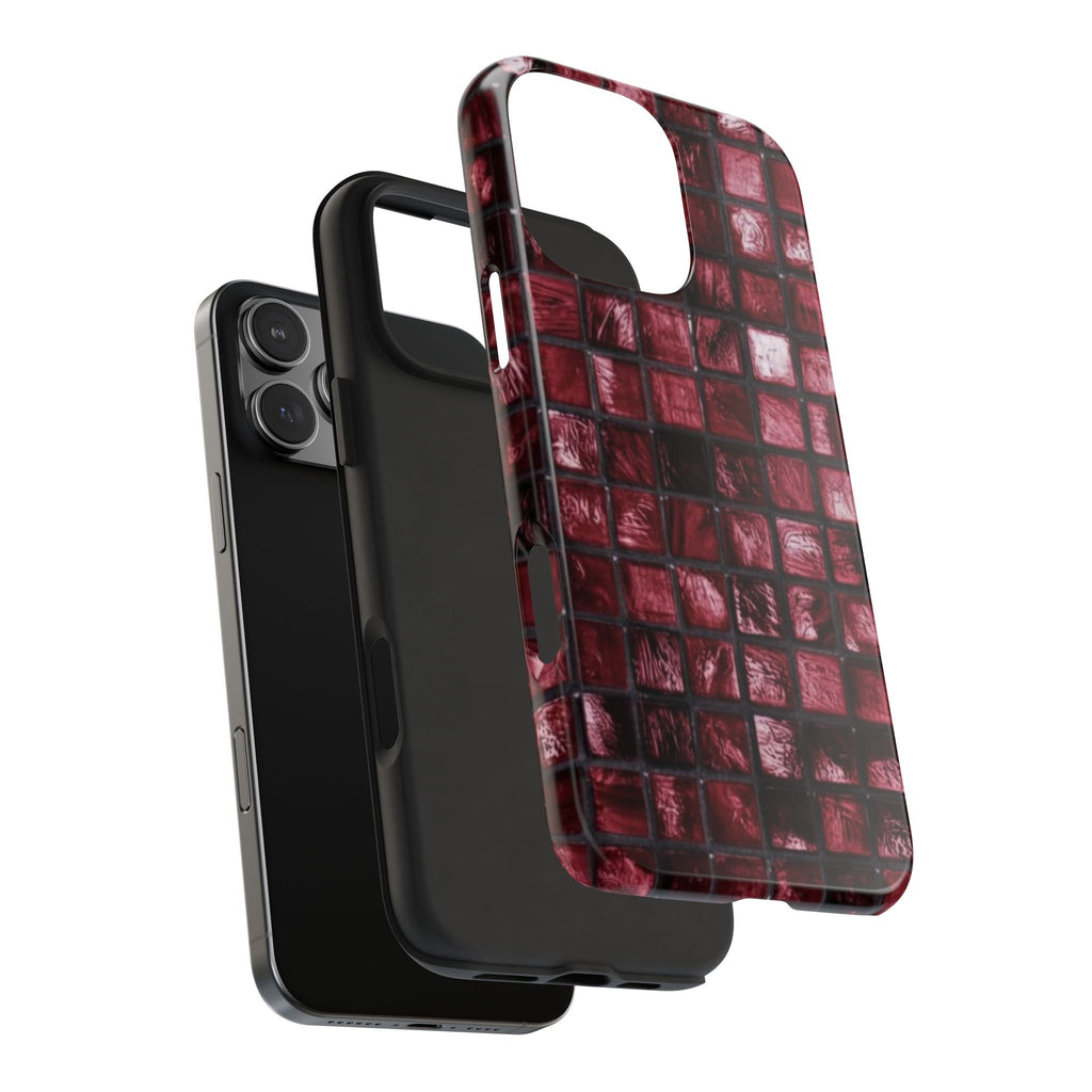 DARK BURGUNDY MOSAIC PHONE CASE