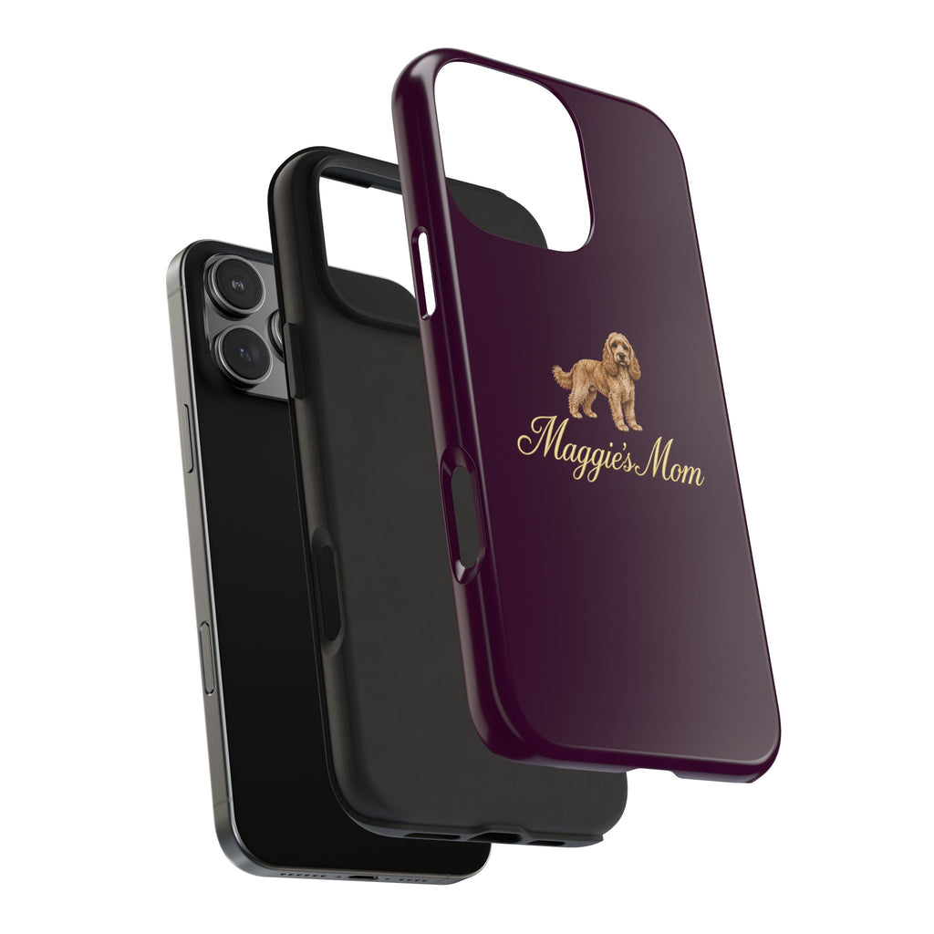 PERSONALIZED DEEP PURPLE COCKAPOO DOG MOM CUSTOM NAME PHONE CASE