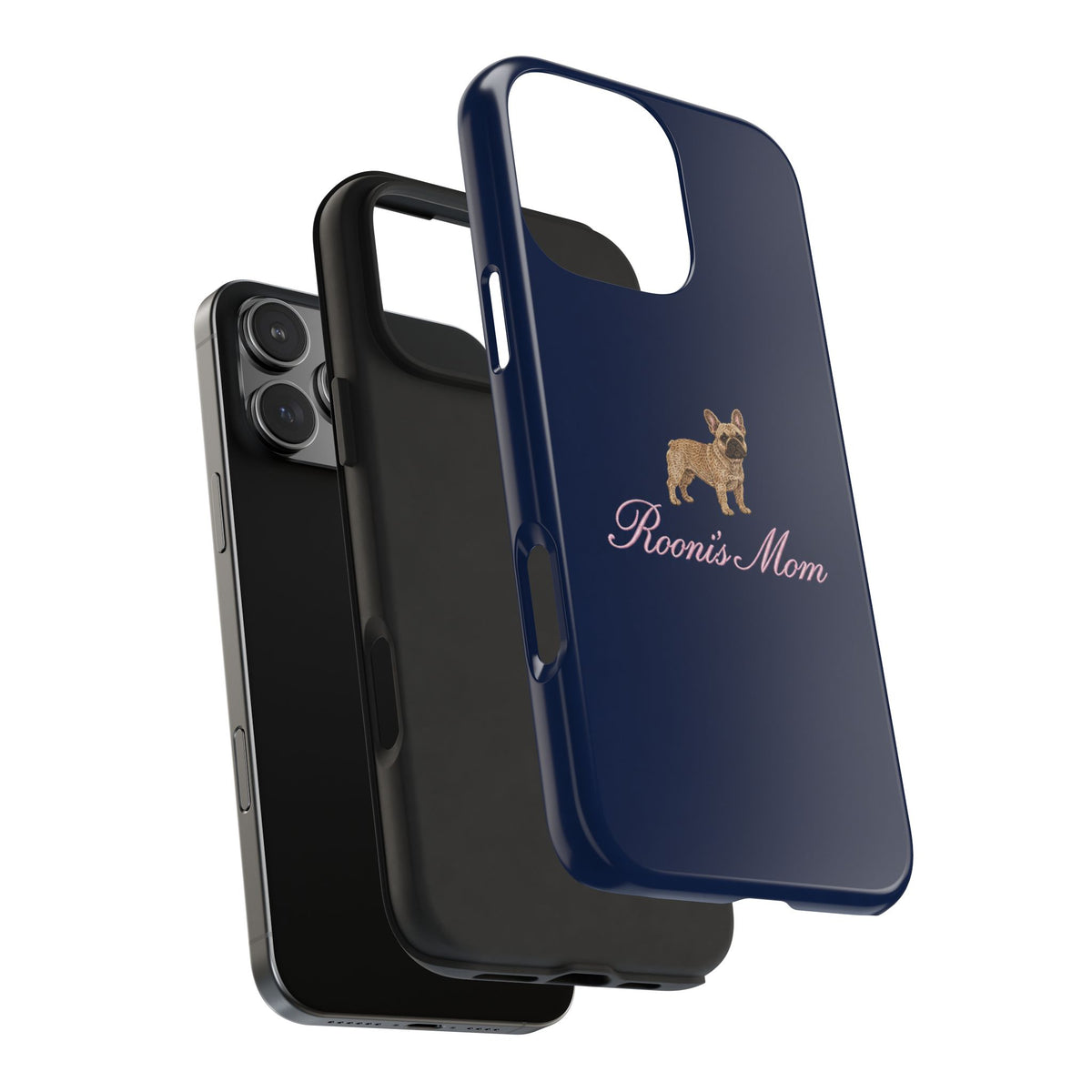 PERSONALIZED NAVY BLUE FRENCH BULLDOG DOG MOM CUSTOM NAME PHONE CASE