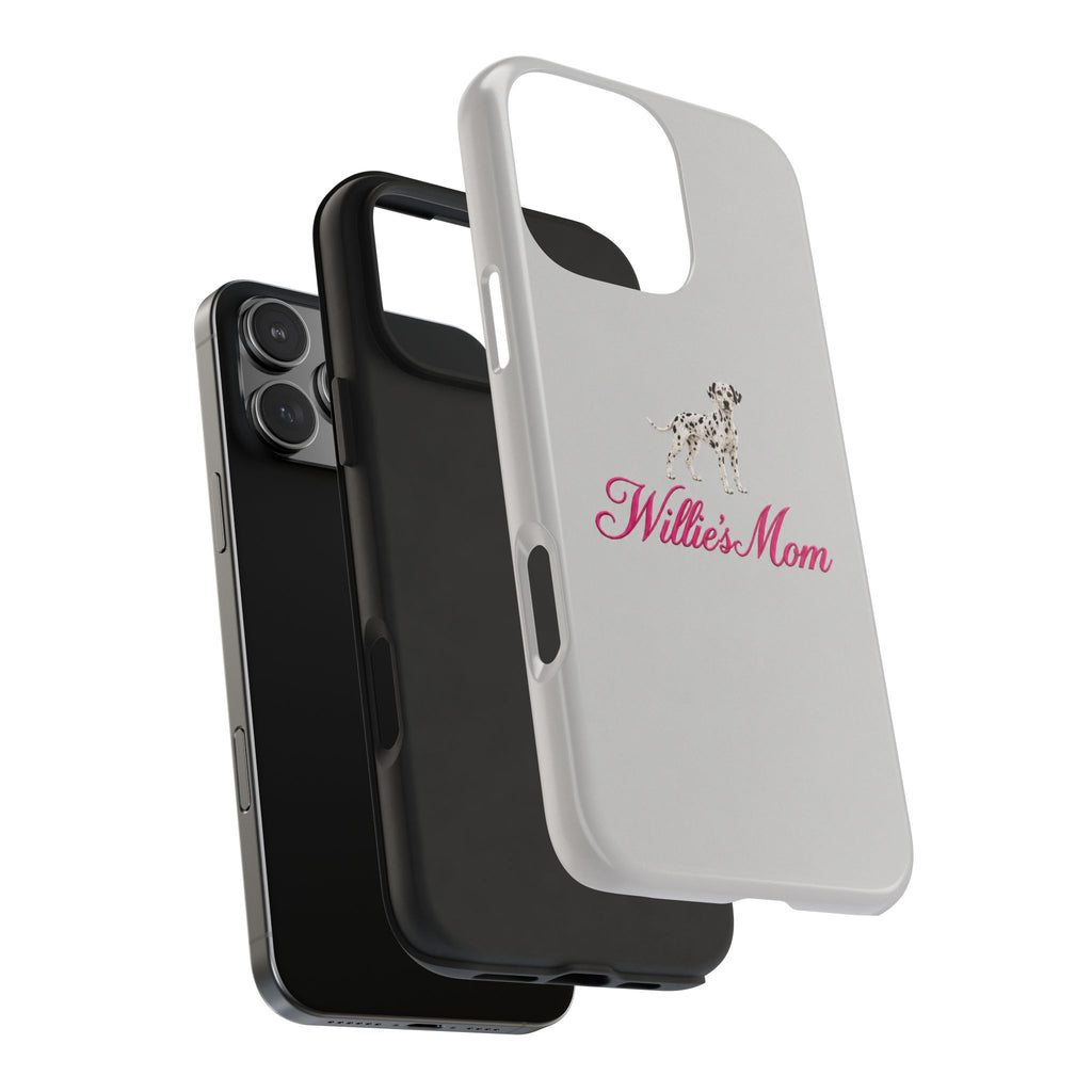 PERSONALIZED GRAY DALMATION DOG MOM CUSTOM NAME PHONE CASE