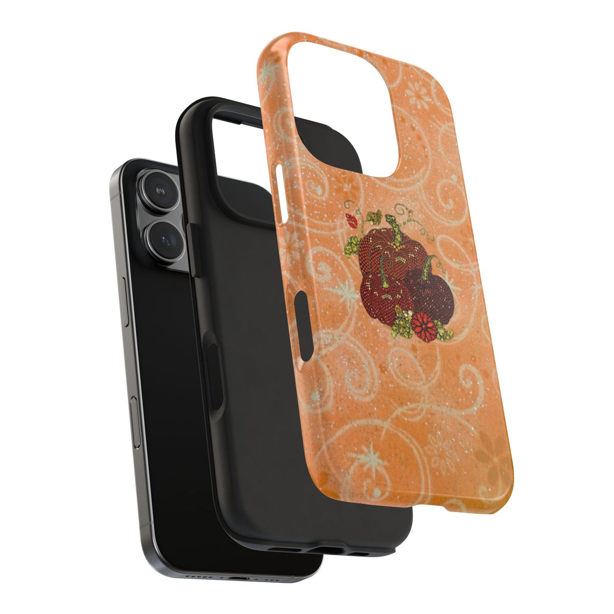 ORANGE WHIMSY PUMPKINS PHONE CASE
