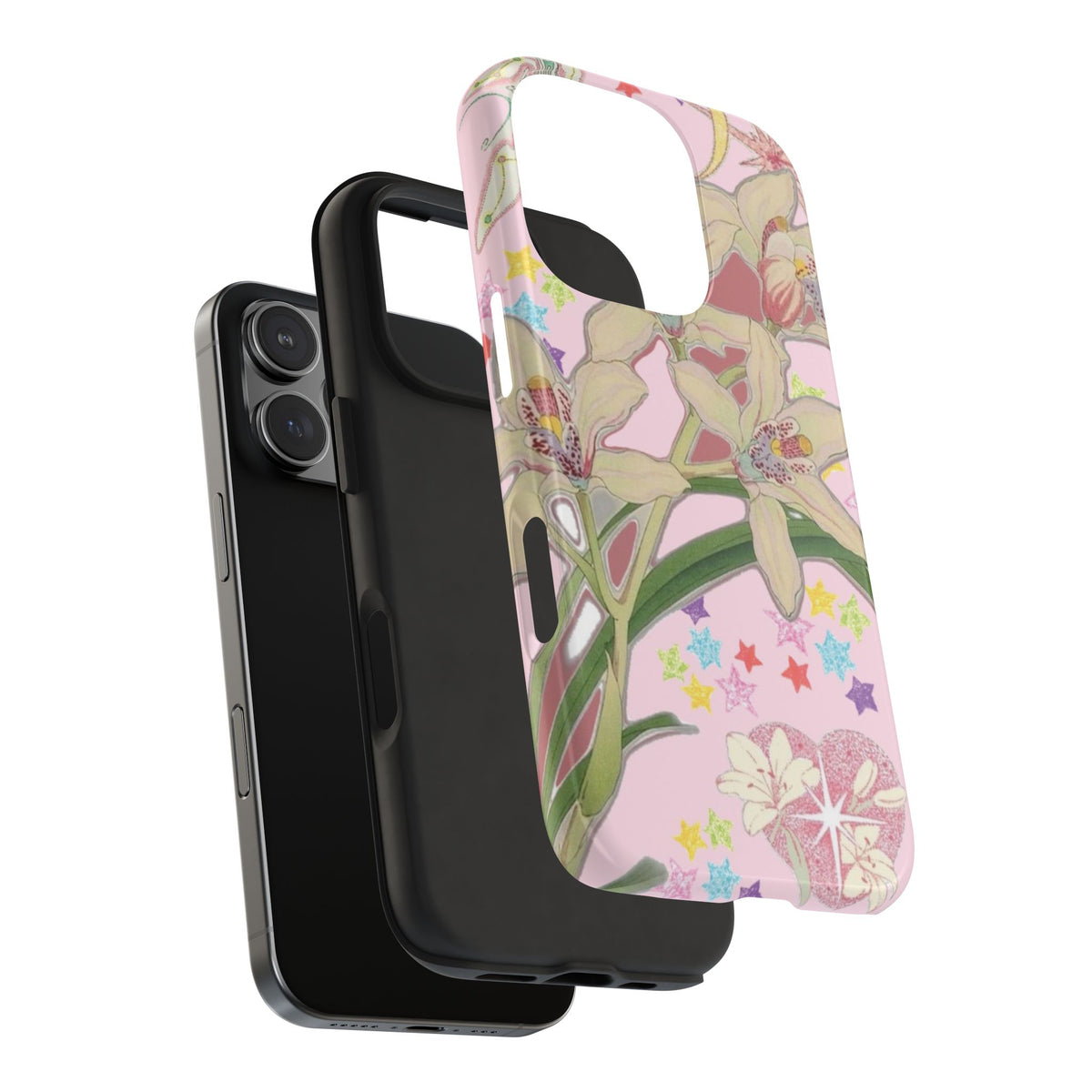 PINK STARRY EYED ORCHIDS PHONE CASE