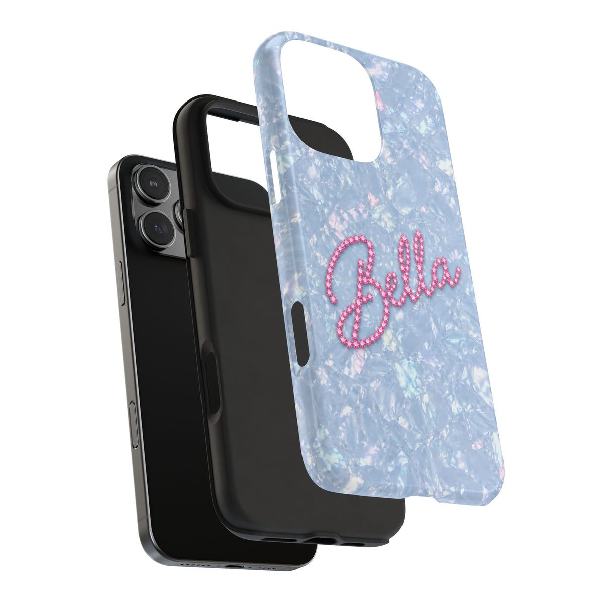 PERSONALIZED BLUE VELVET ICE RHINESTONE CUSTOM NAME PHONE CASE