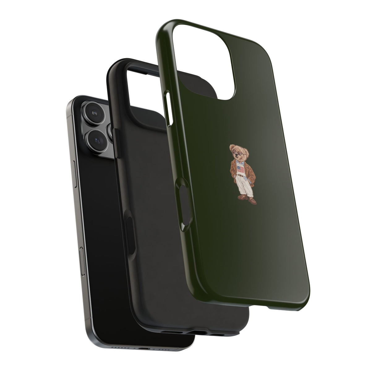 THE VINTAGE AMERICANA TEDDY BEAR GREEN PHONE CASE