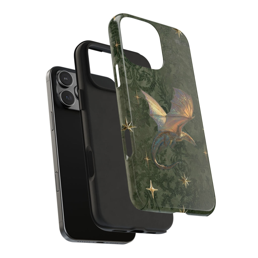 GREEN FLORAL DRAGON PHONE CASE