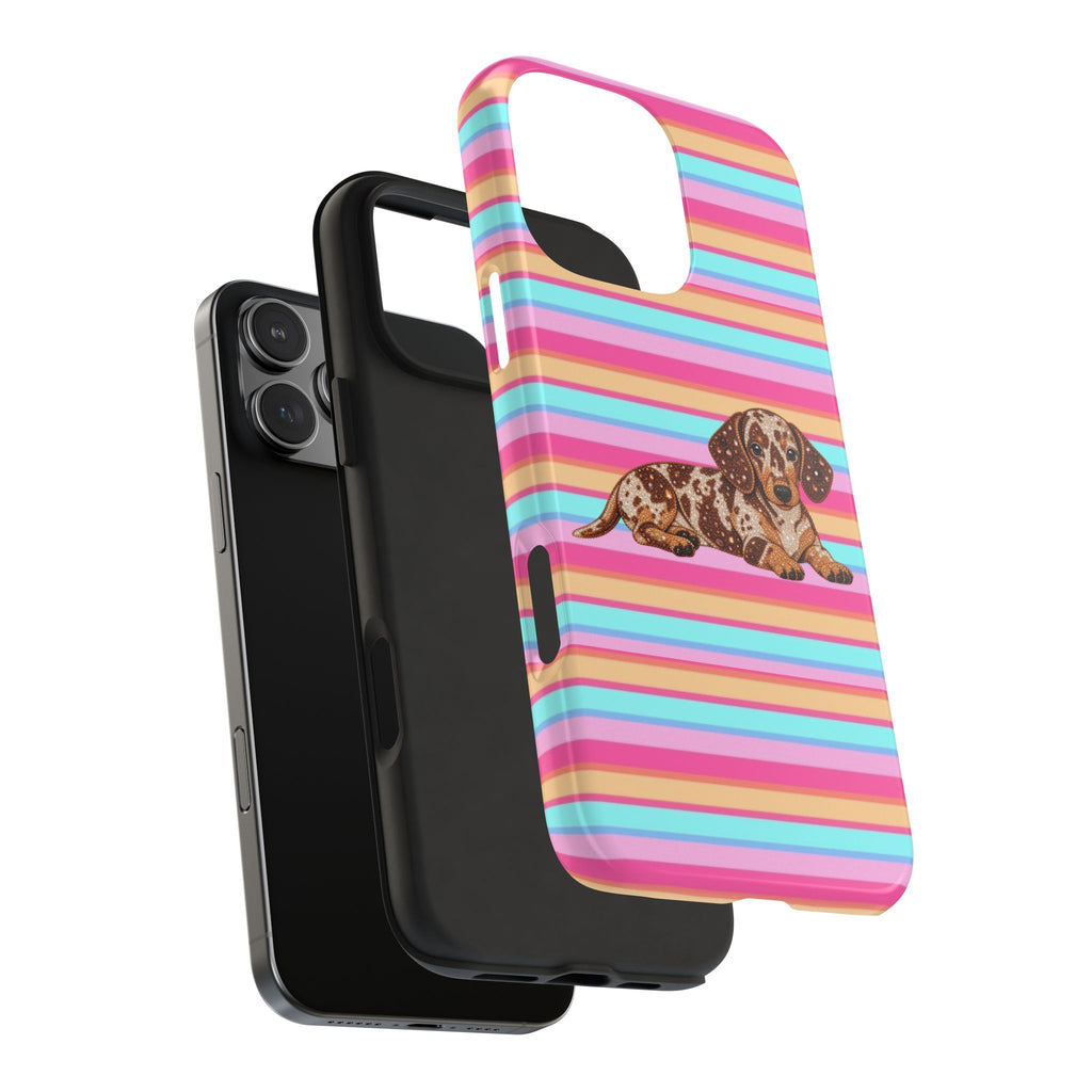 MALDIVES STRIPES DACHSHUND PHONE CASE