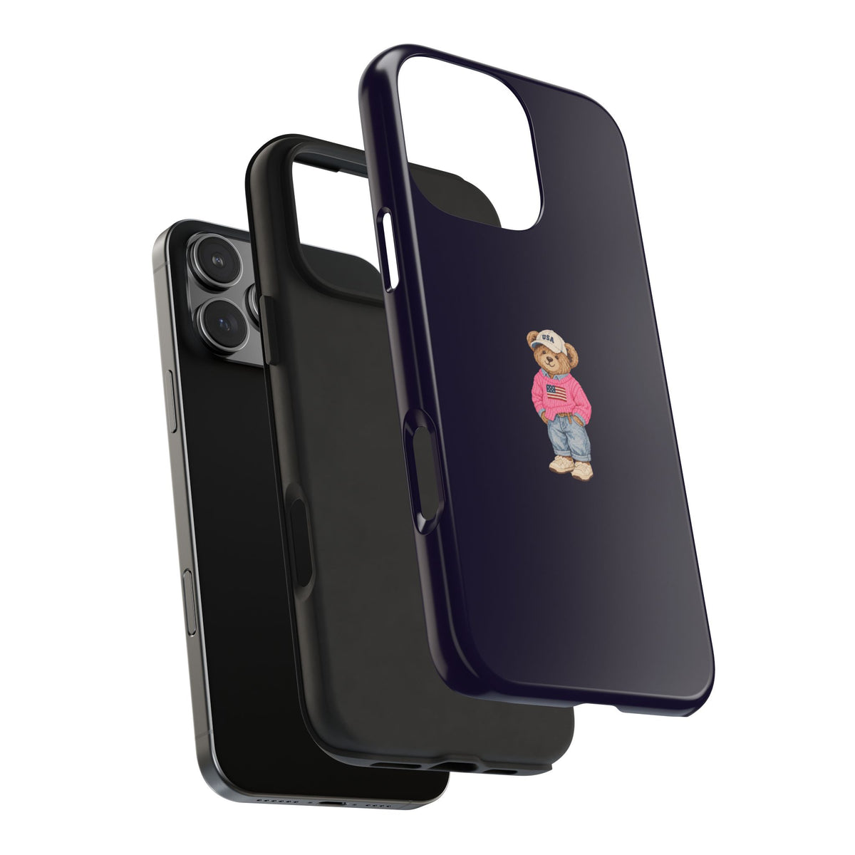 NAVY BLUE PATRIOTIC USA TEDDY BEAR PHONE CASE
