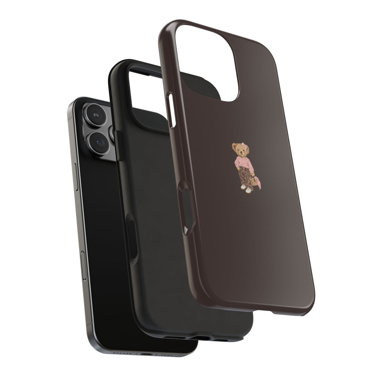 BROWN CLASSIC GIRL TEDDY BEAR PHONE CASE