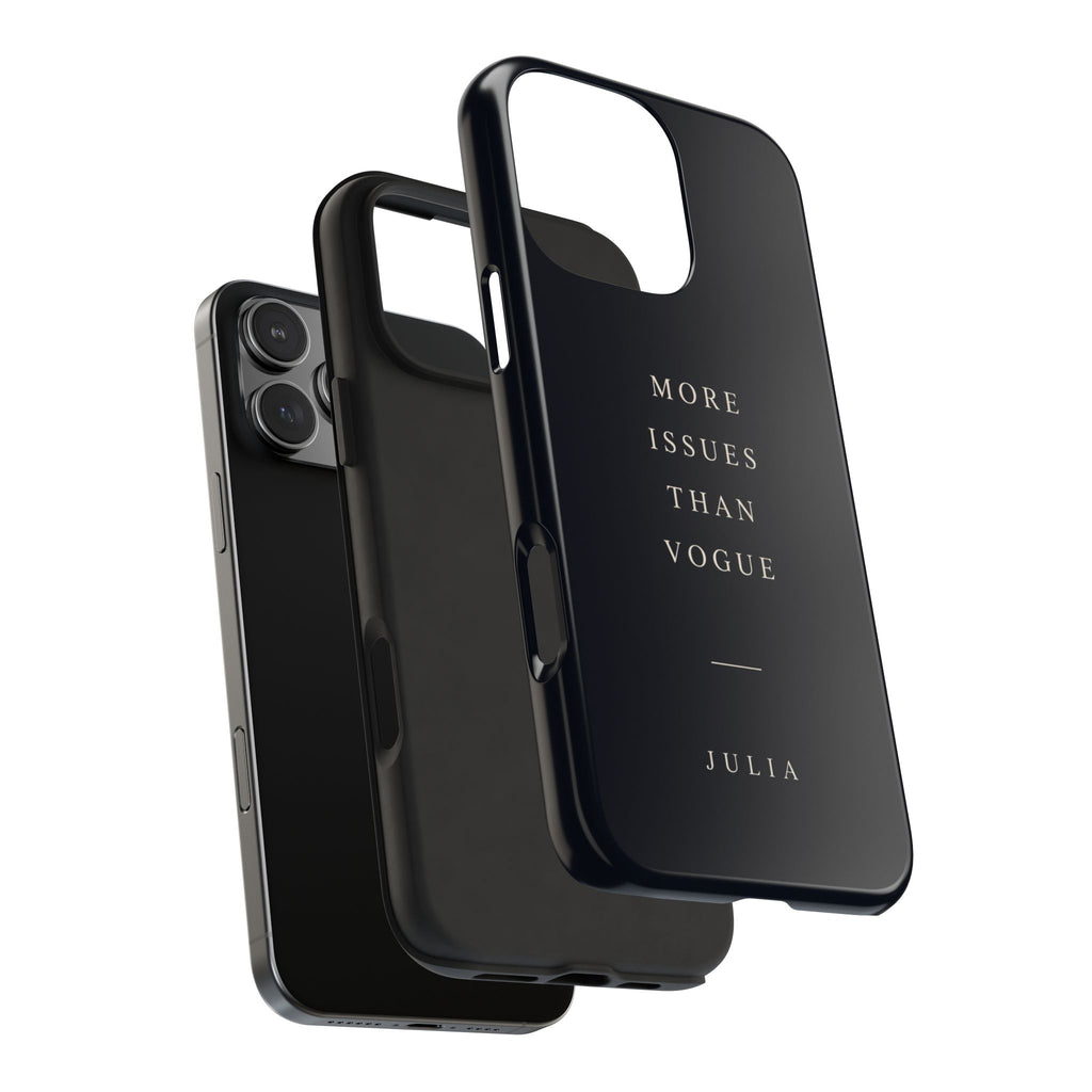 PERSONALIZED DARK NAVY MORE ISSUES THAN VOGUE CUSTOM NAME PHONE CASE
