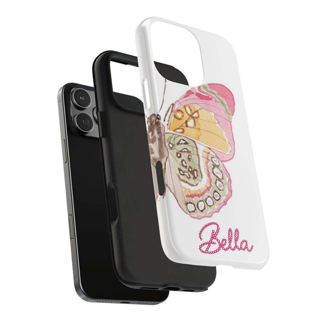 PERSONALIZED BUTTERFLY WING PINK RHINESTONE CUSTOM NAME PHONE CASE