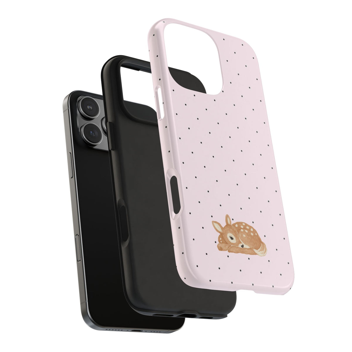 PINK POLKA DOTS MINI DEER PHONE CASE