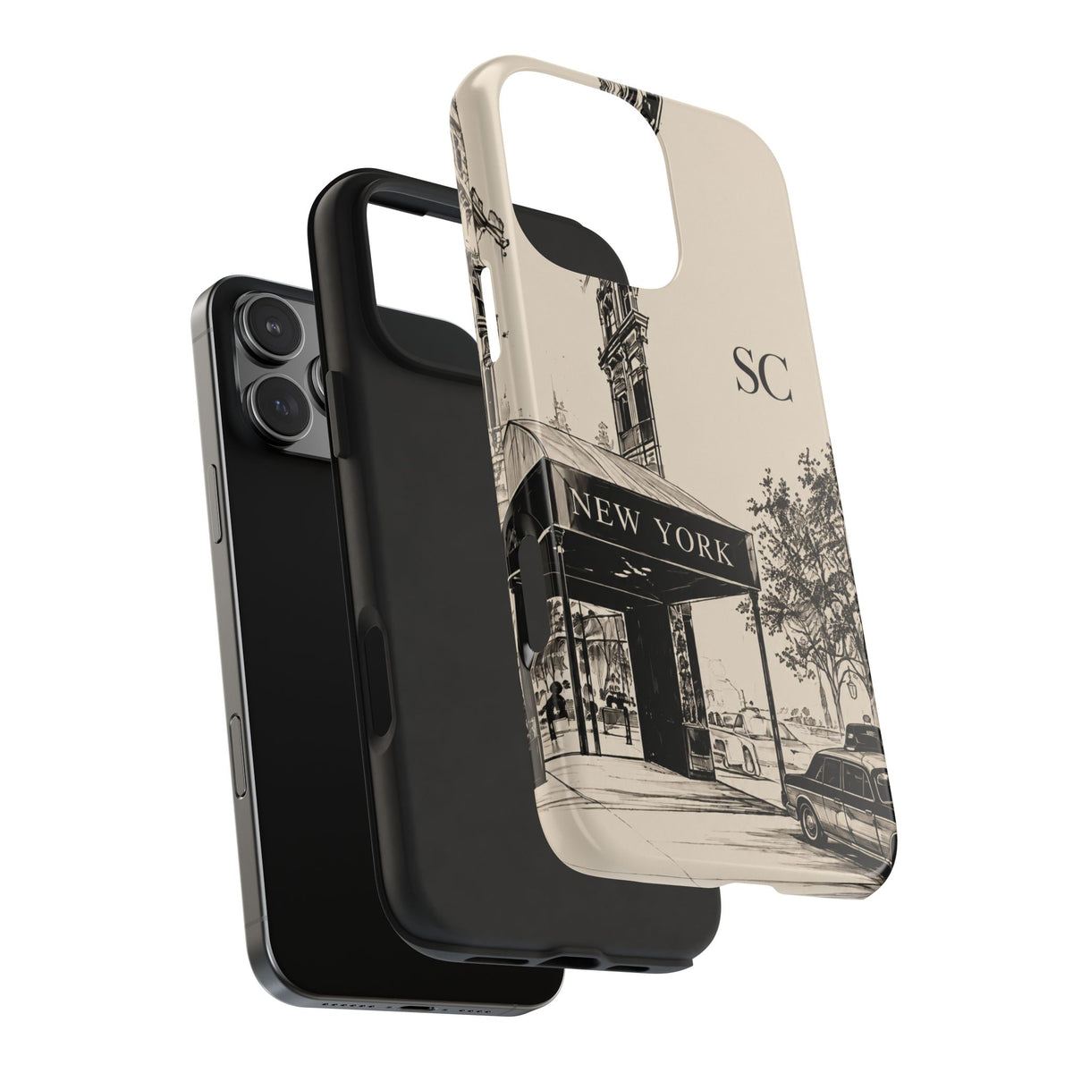 PERSONALIZED NEW YORK CUSTOM MONOGRAM INITIALS PHONE CASE