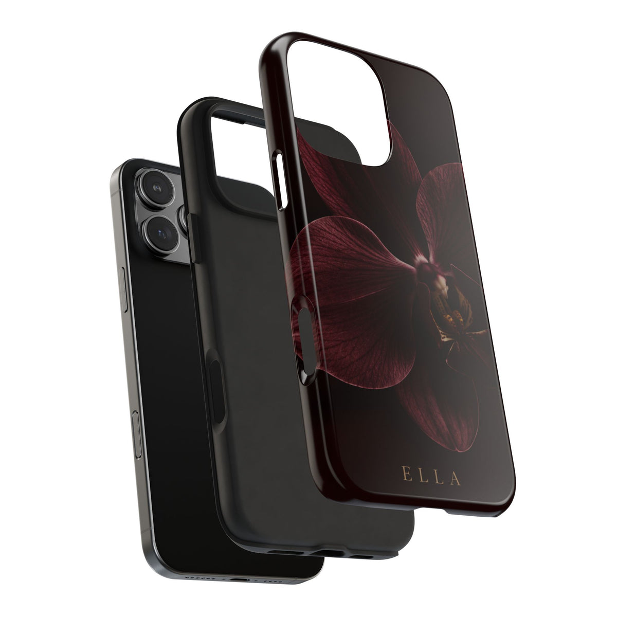 PERSONALIZED BURGUNDY LILY CUSTOM NAME PHONE CASE