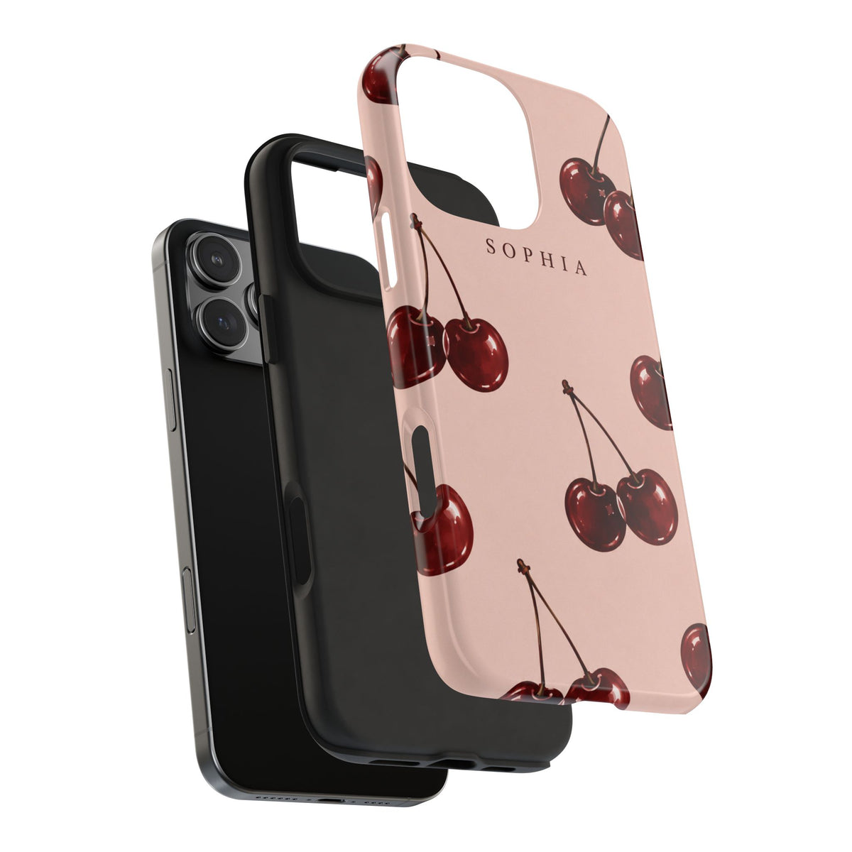 PERSONALIZED PINK CHERRY CUSTOM NAME PHONE CASE