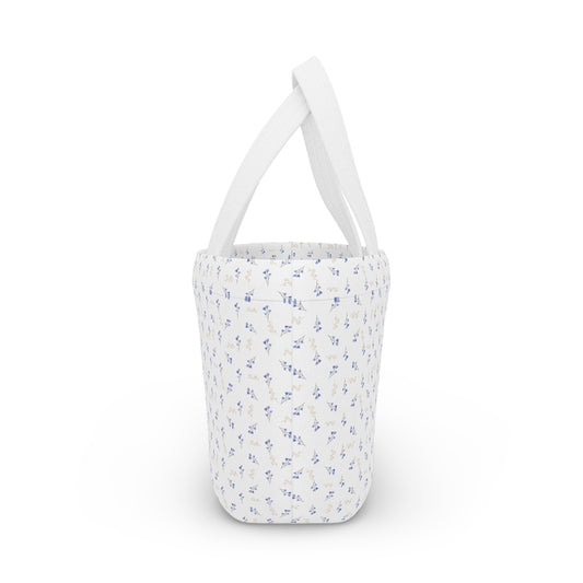 BEIGE & BLUE FLORAL LUNCH BOX BAG