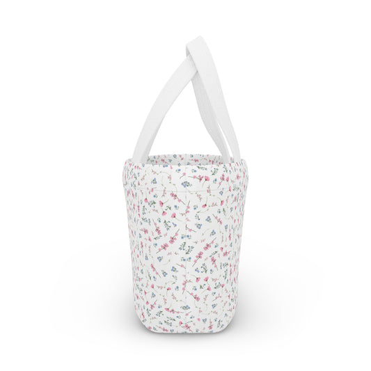VINTAGE WHITE FLORAL LUNCH BOX BAG