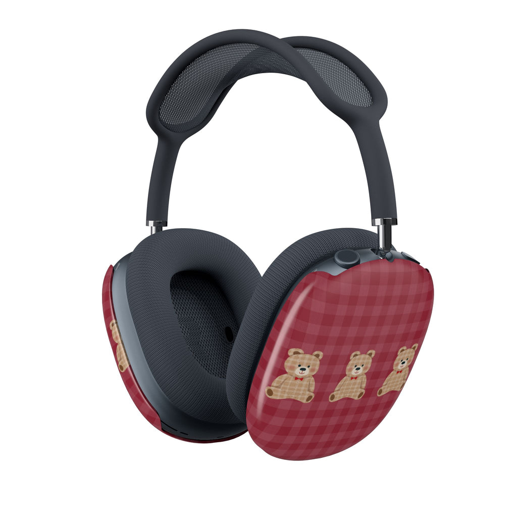 RED GINGHAM PLAID TEDDY BEARS AIRPODS MAX CASE COVERS