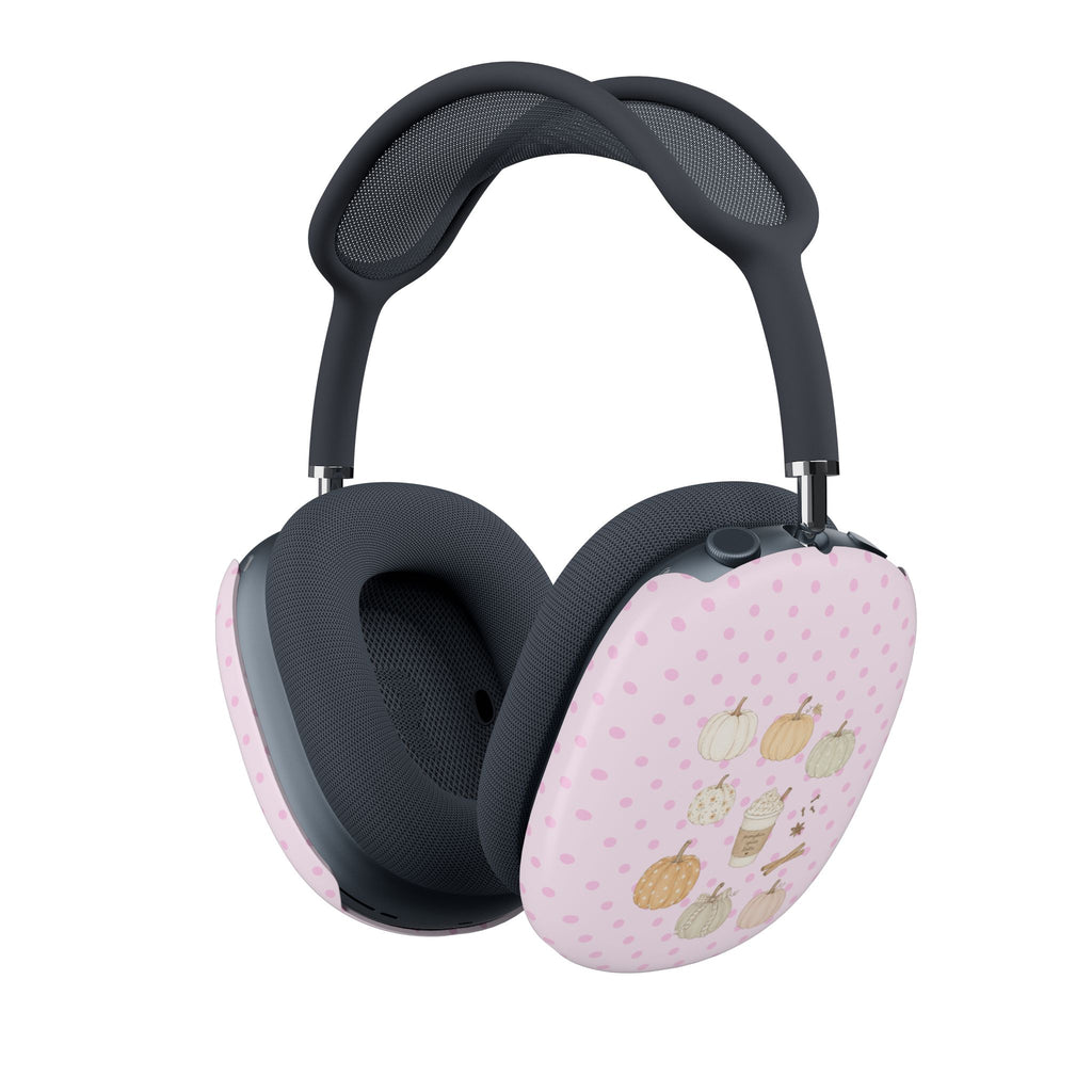 PINK POLKA DOTS COZY FALL PUMPKINS AIRPODS MAX CASE COVERS