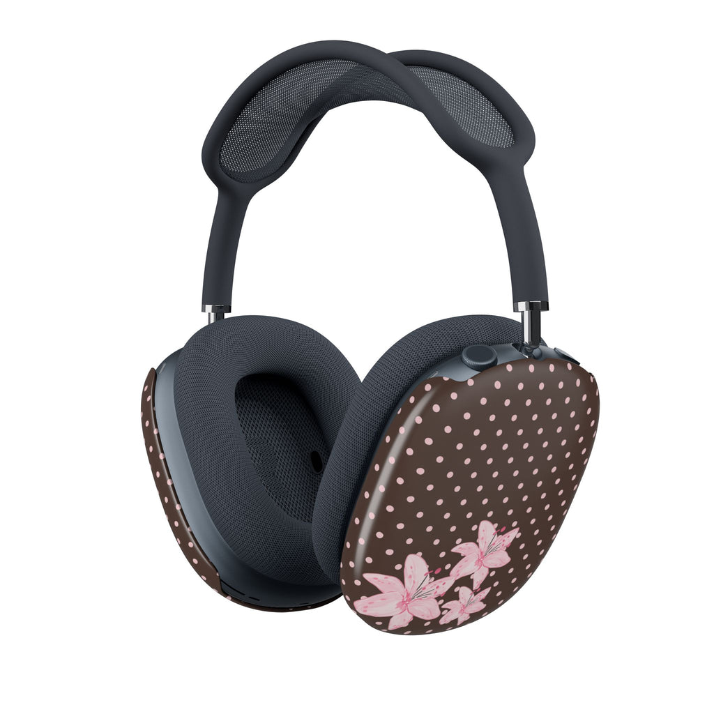 BROWN POLKA DOTS PINK FLORAL AIRPODS MAX CASE COVERS