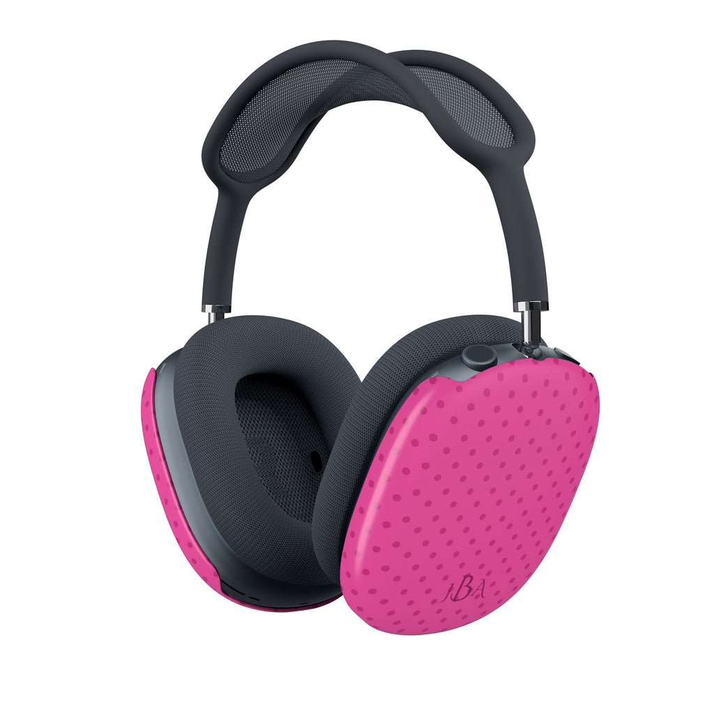 PERSONALIZED NAME CUSTOM FUCHSIA PINK POLKA DOTS AIRPODS MAX CASE COVERS