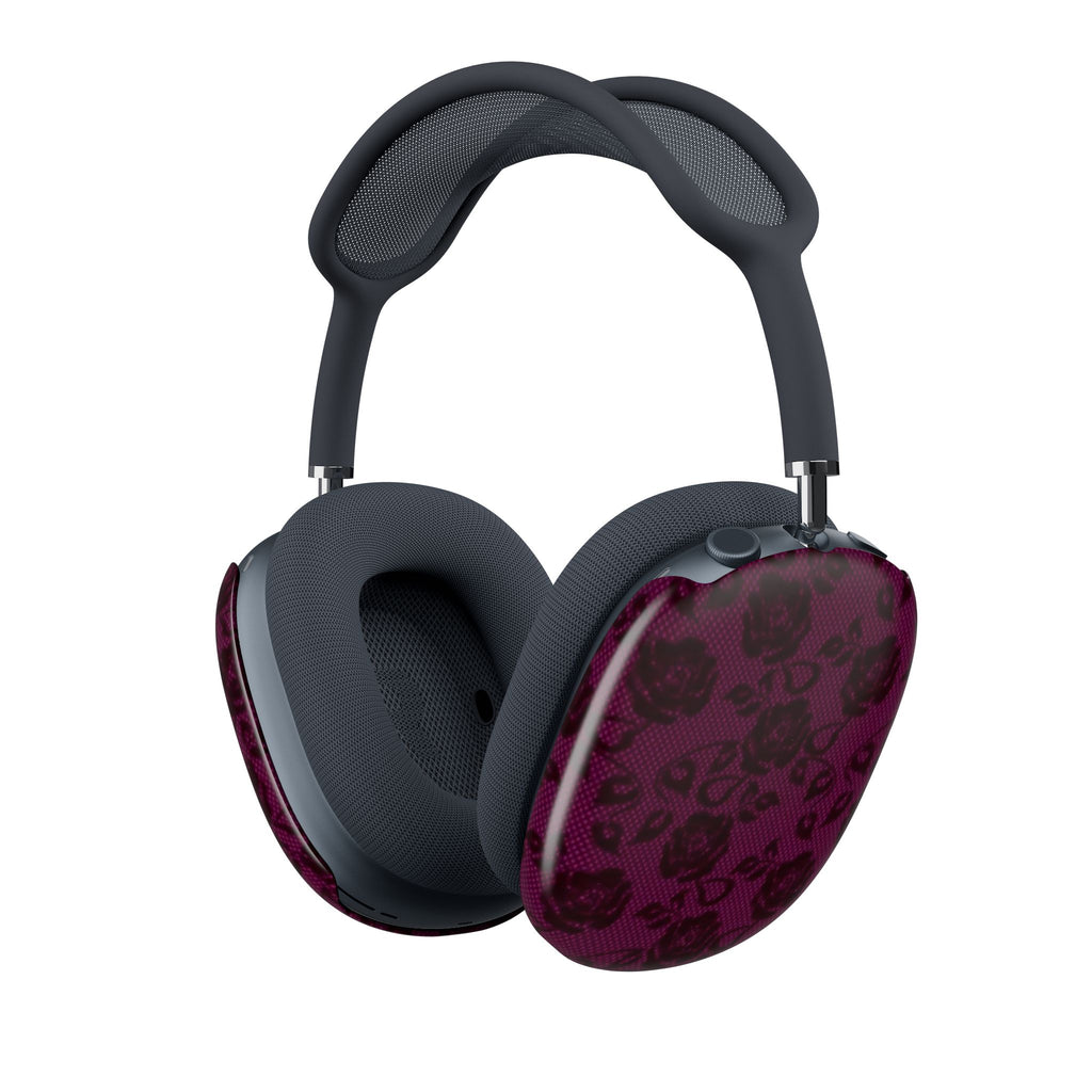 BURGUNDY CHERRY LACE FLORAL AIRPODS MAX CASE COVERS