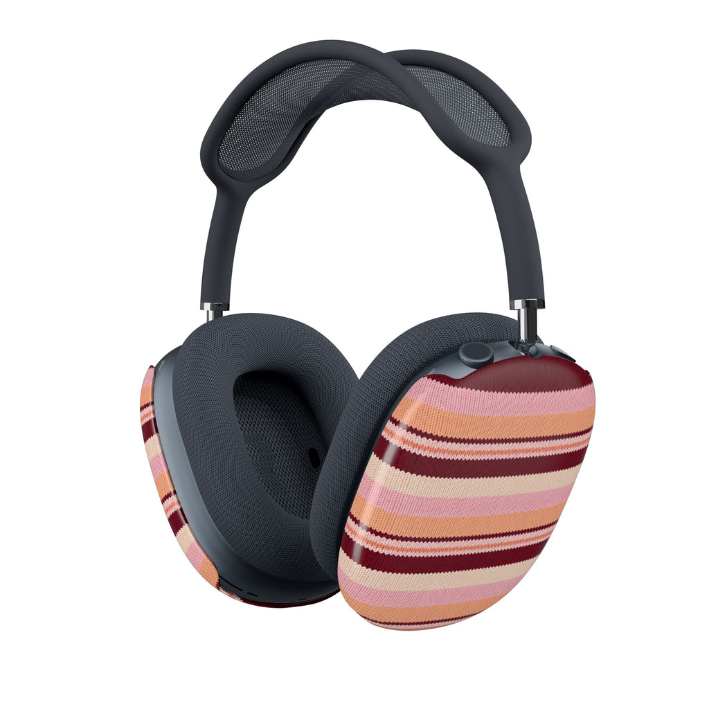 PEACH MERLOT STRIPES AIRPODS MAX CASE COVERS