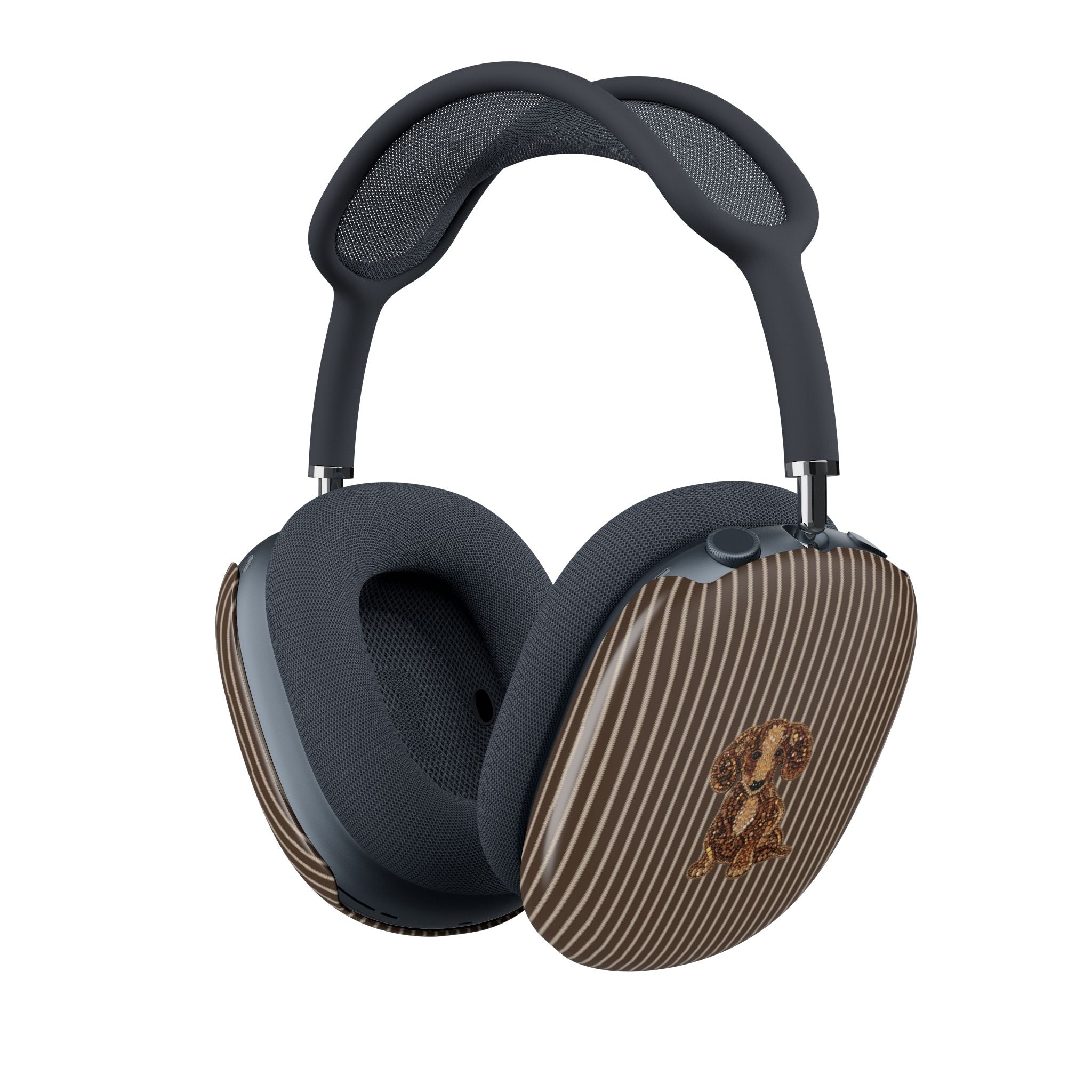 BROWN STRIPES WHIMSY DACHSHUND AIRPODS MAX CASE COVERS