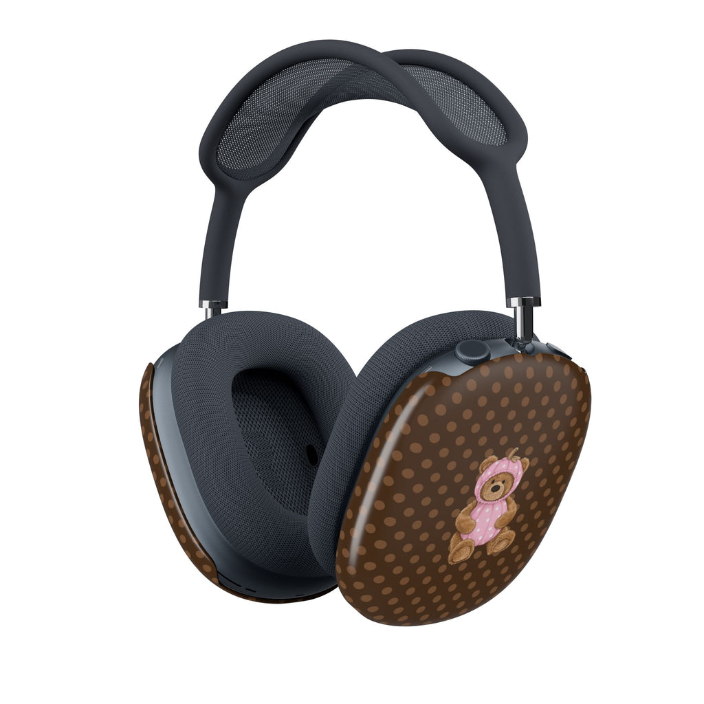 BROWN POLKA DOTS HALLOWEEN PINK PUMPKIN TEDDY BEAR AIRPODS MAX CASE COVERS