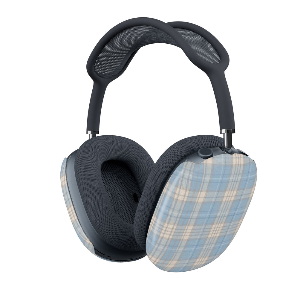 SOFT VINTAGE BLUE TARTAN PLAID AIRPODS MAX CASE COVERS