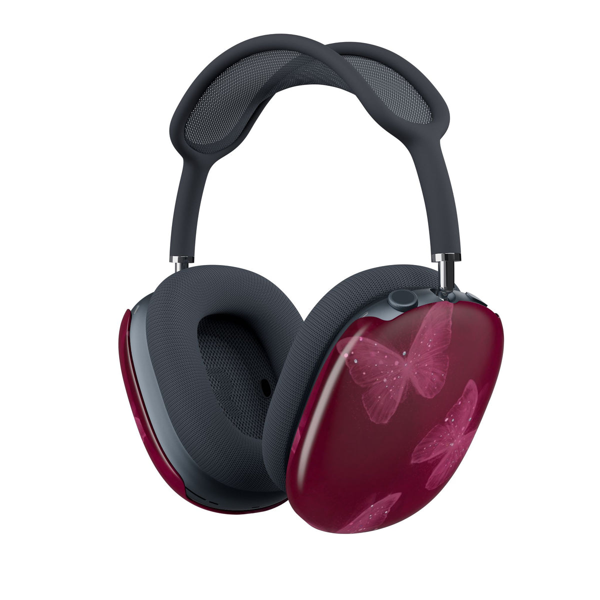BURGUNDY FAIRY BUTTERFLIES AIRPODS MAX CASE COVERS