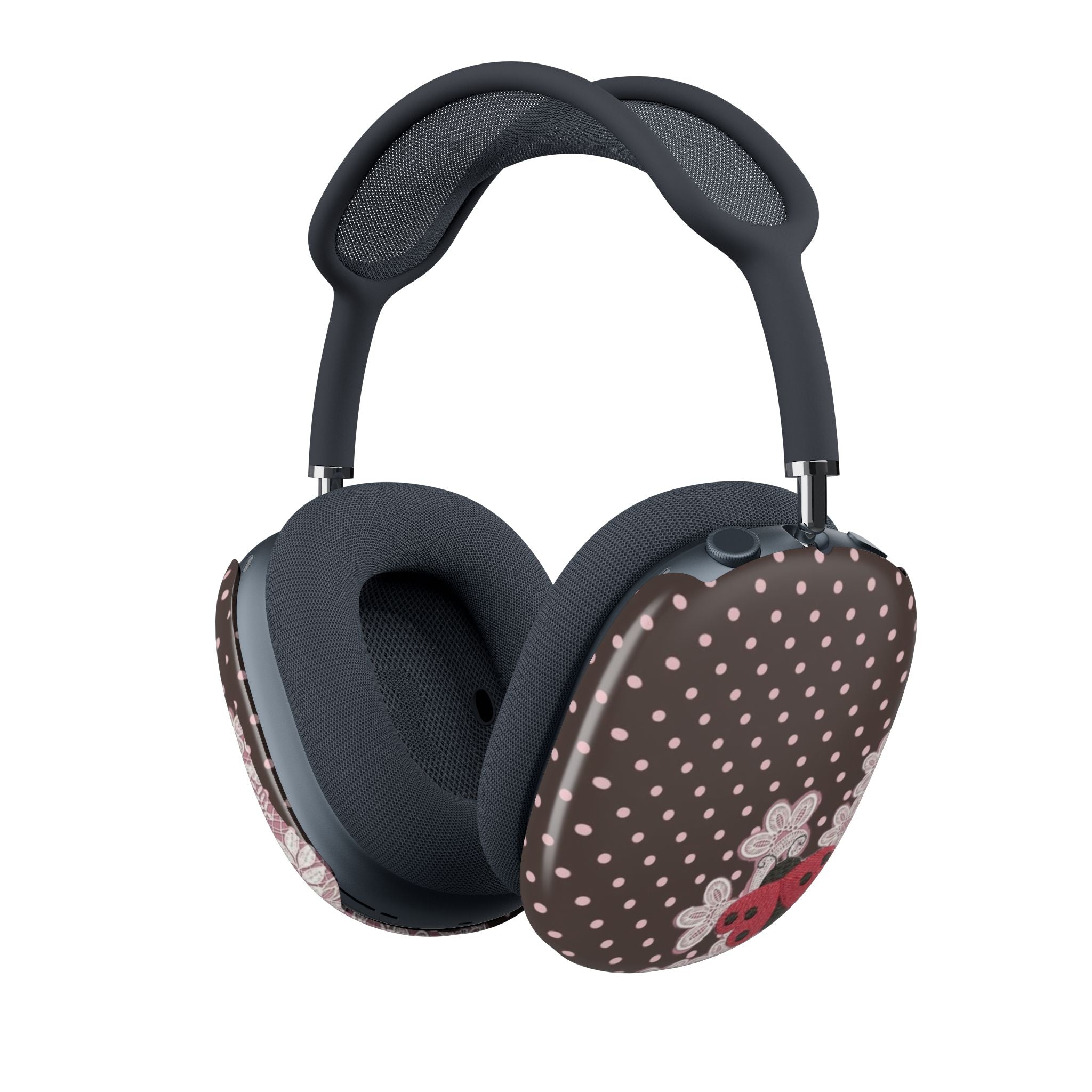 BROWN POLKA DOTS PINK LACE LADYBUG AIRPODS MAX CASE COVERS