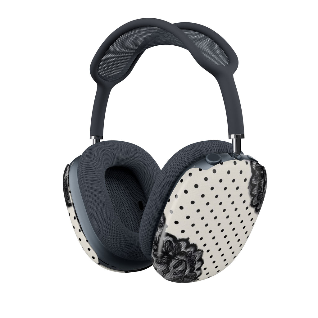 COQUETTE POLKA DOTS BLACK LACE AIRPODS MAX CASE COVERS