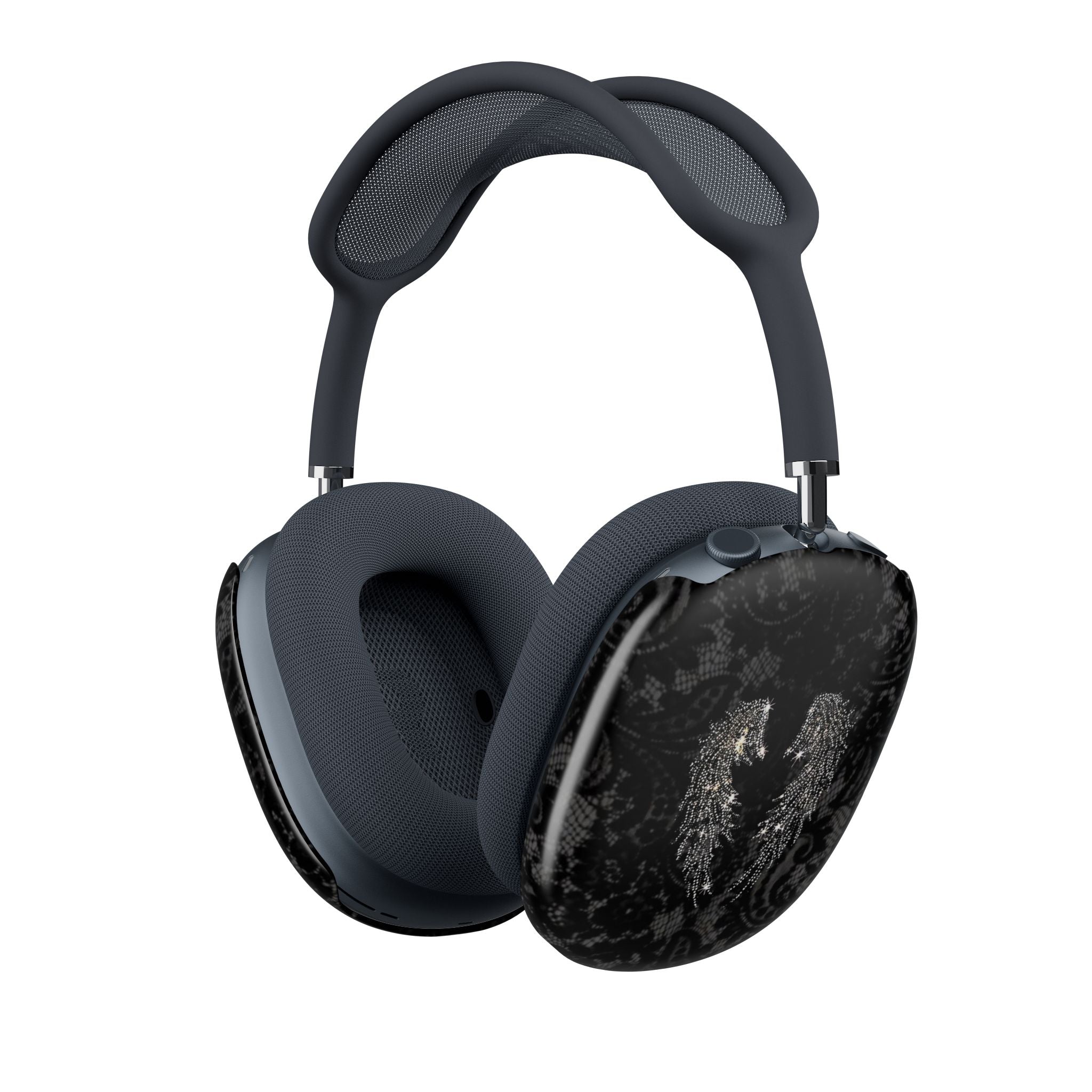 BLACK LACE ANGEL WINGS AIRPODS MAX CASE COVERS