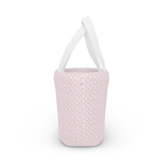 PINK DITSY WATERPROOF LUNCH BOX BAG
