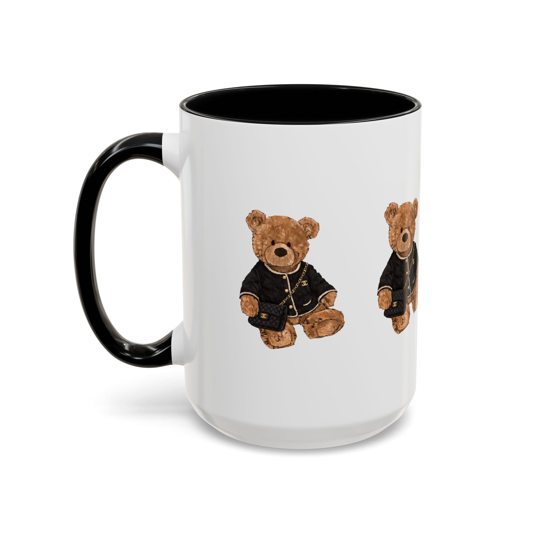 BLACK CLASSIC TEDDY BEAR CERAMIC MUG