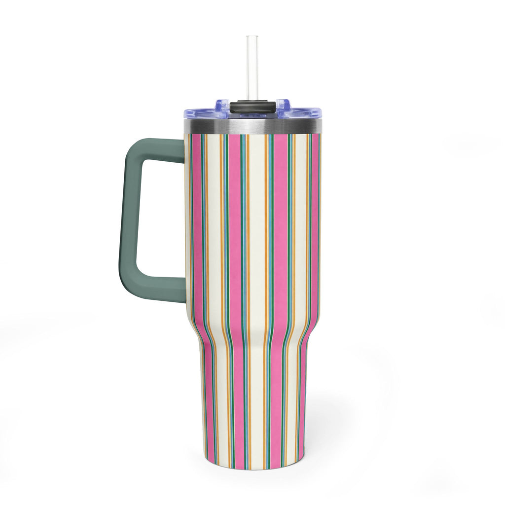 WATERMELON SUGAR STRIPES 40OZ STAINLESS STEEL TUMBLER