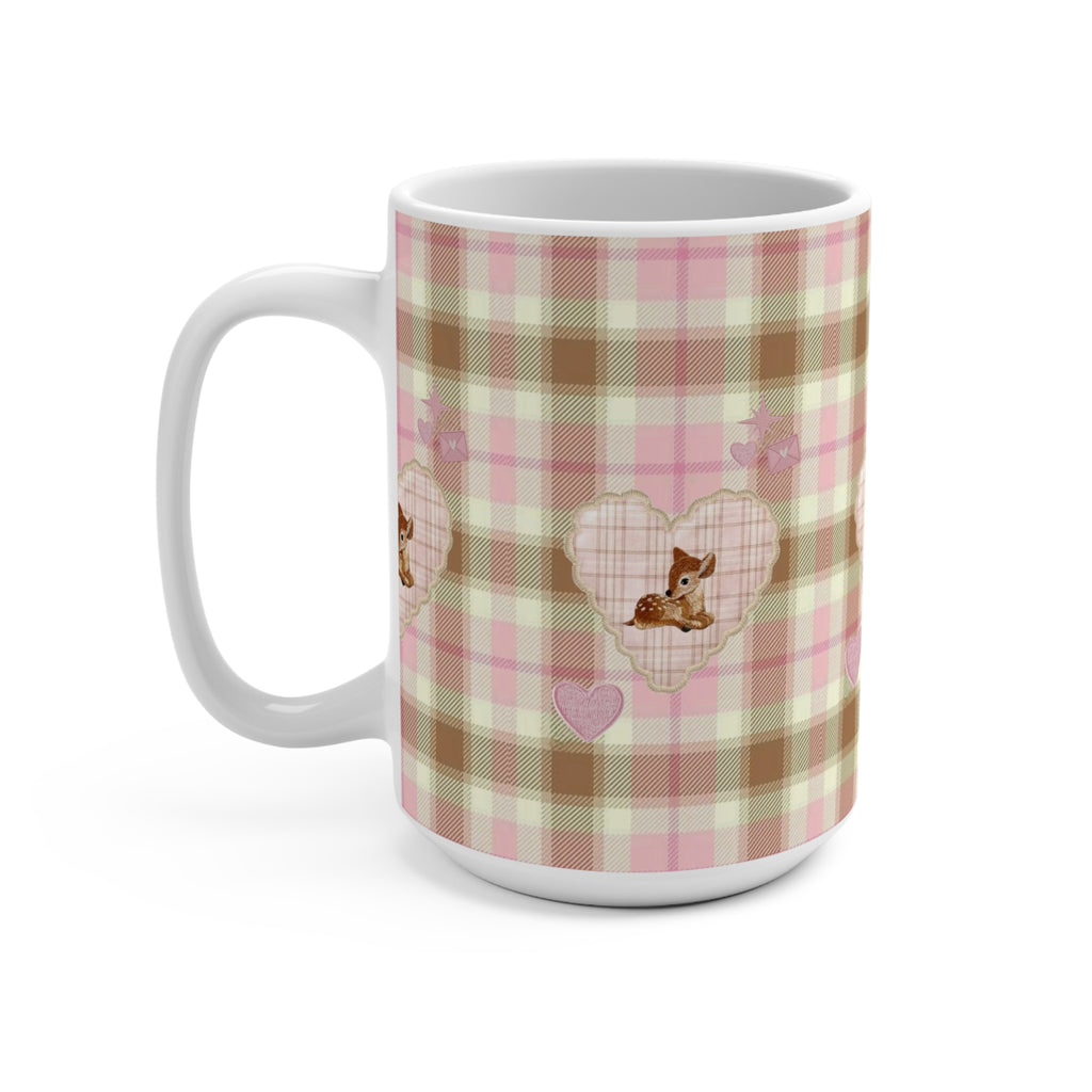 PLAID DEER HOLIDAY CERAMIC MUG