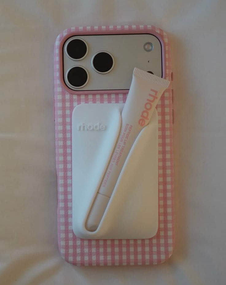 PINK GINGHAM PLAID PHONE CASE