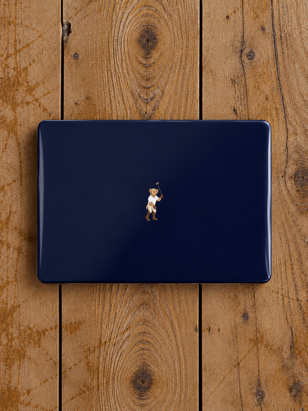 NAVY BLUE BEAUMONT TEDDY BEAR HARD SHELL MACBOOK COVERS