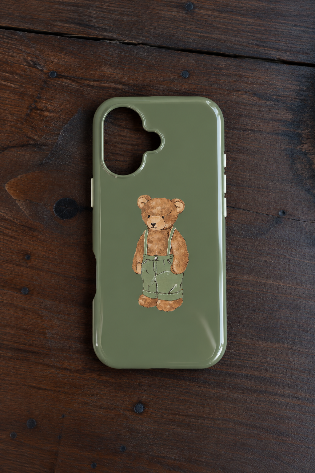 LIGHT GREEN TEDDY BEAR PHONE CASE