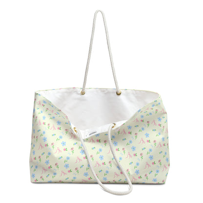 BUTTER YELLOW COTTAGE FLORAL WEEKENDER BAG