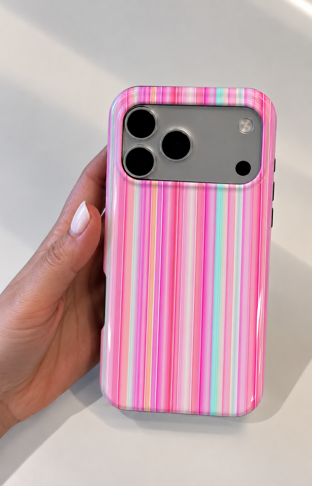 LAS VEGAS PINK STRIPES PHONE CASE