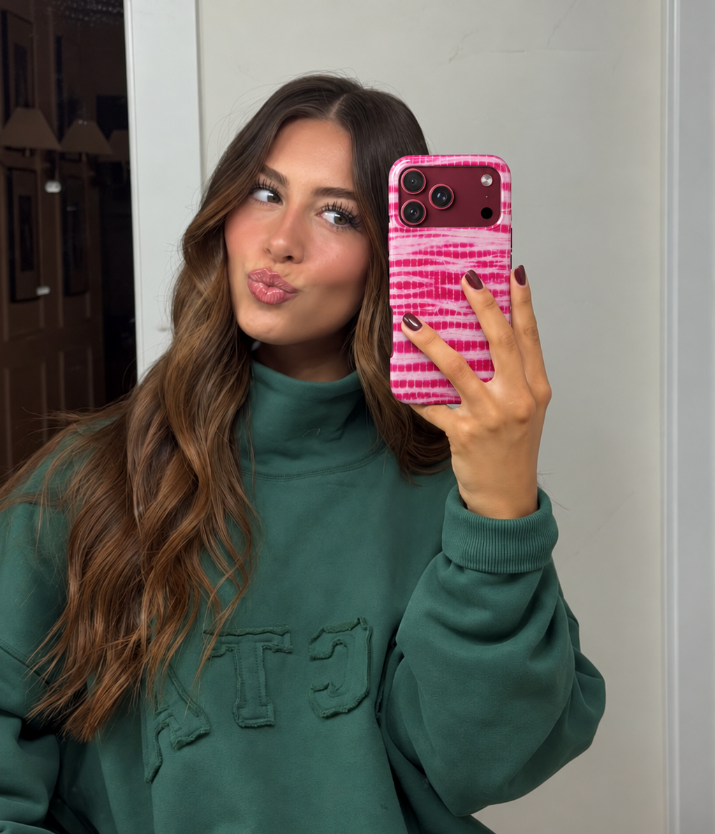 BURGUNDY PINK COASTAL WASH PHONE CASE