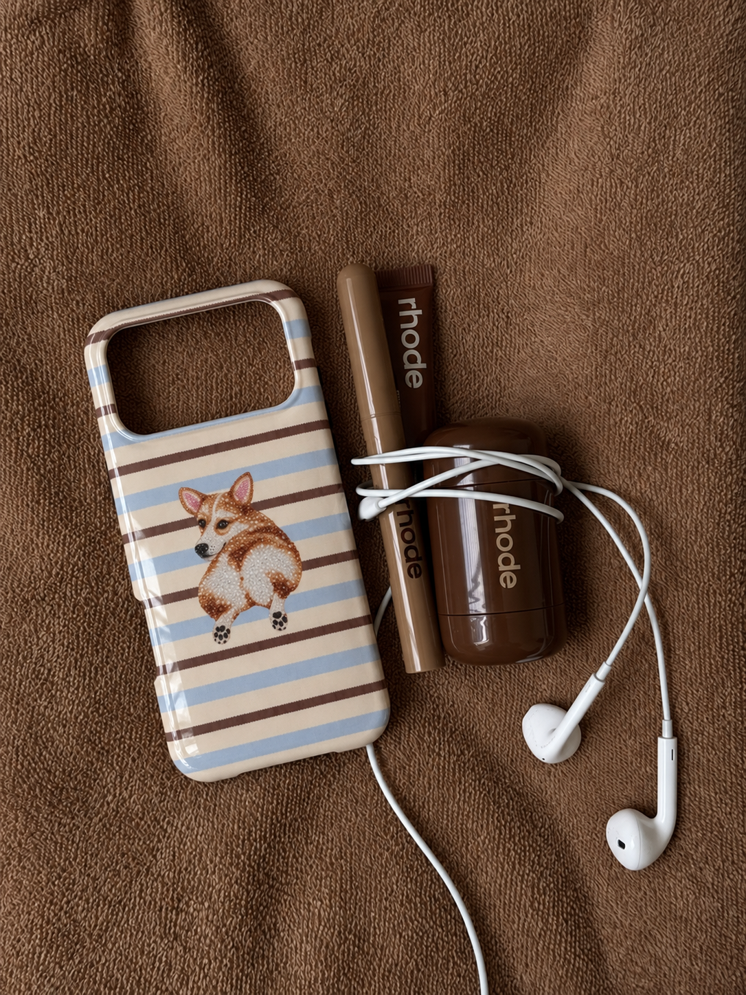 HONEY BROWN STRIPES CORGI PHONE CASE