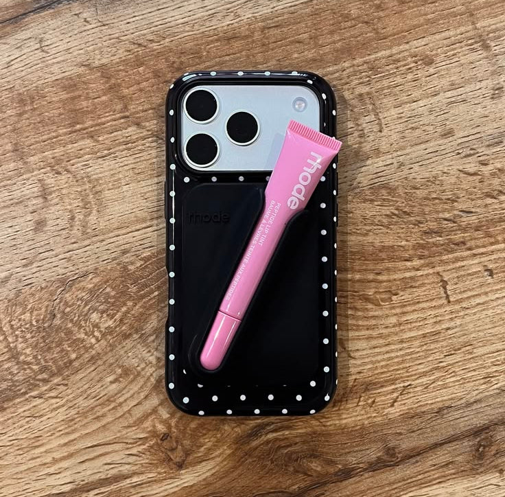 BLACK & WHITE MINI POLKA DOTS PHONE CASE