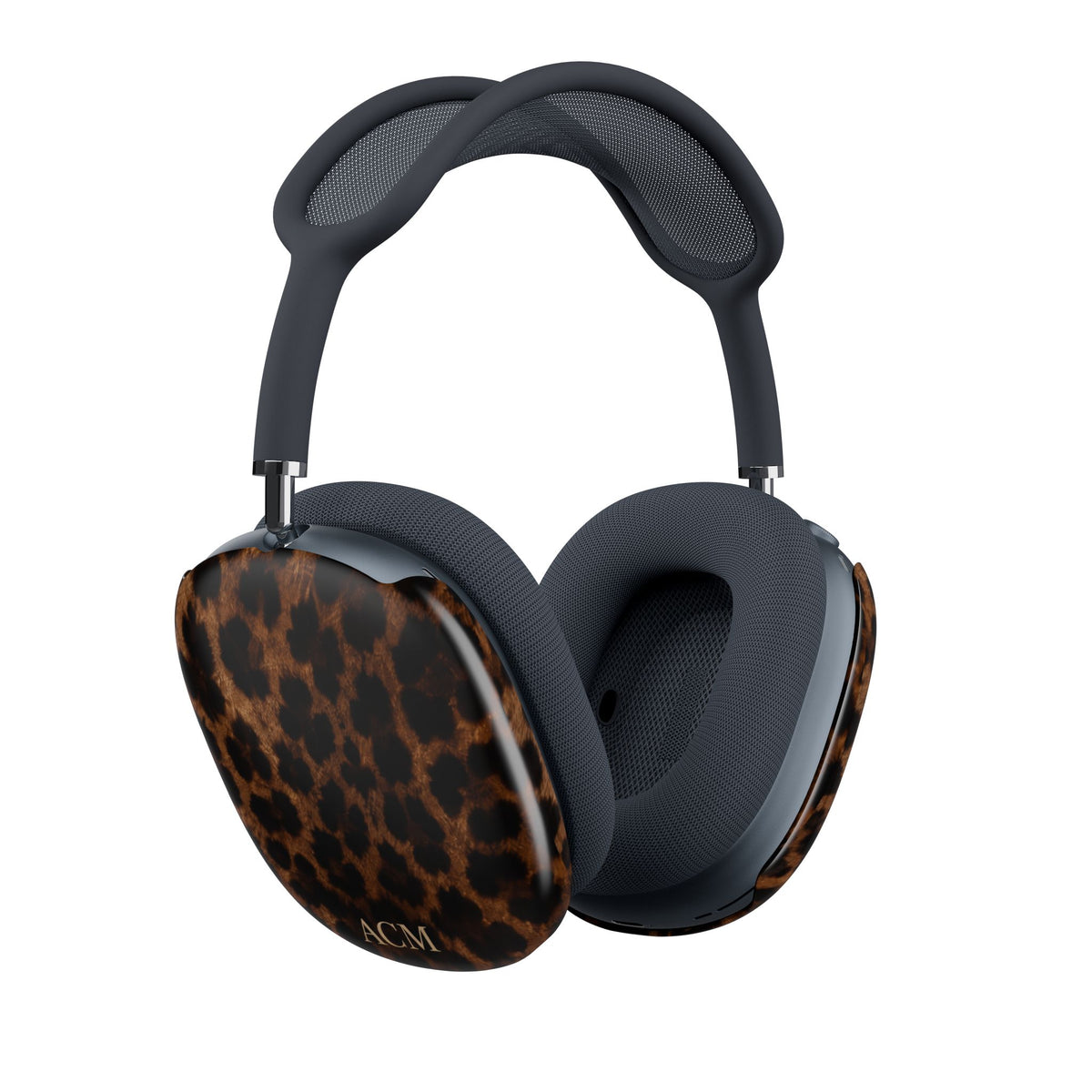 PERSONALIZED BROWN CHEETAH LEOPARD CUSTOM MONOGRAM INITIALS AIRPODS MAX CASE COVERS