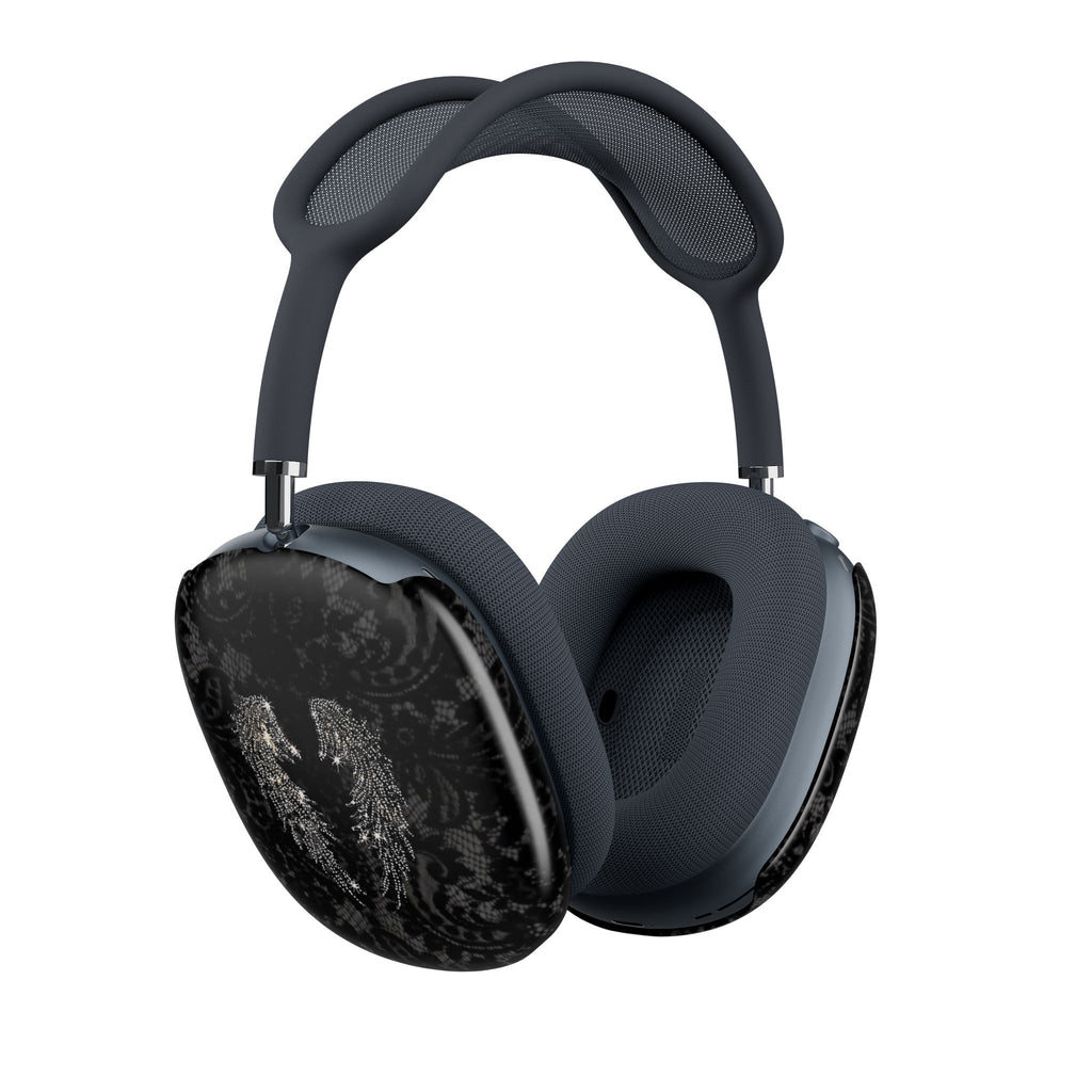 BLACK LACE ANGEL WINGS AIRPODS MAX CASE COVERS