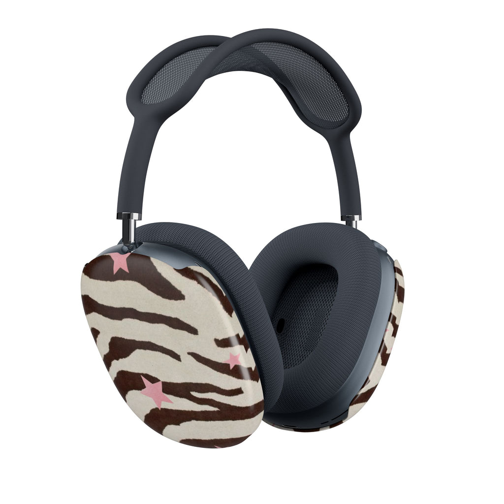 BROWN ZEBRA PINK STARS AIRPODS MAX CASE COVERS