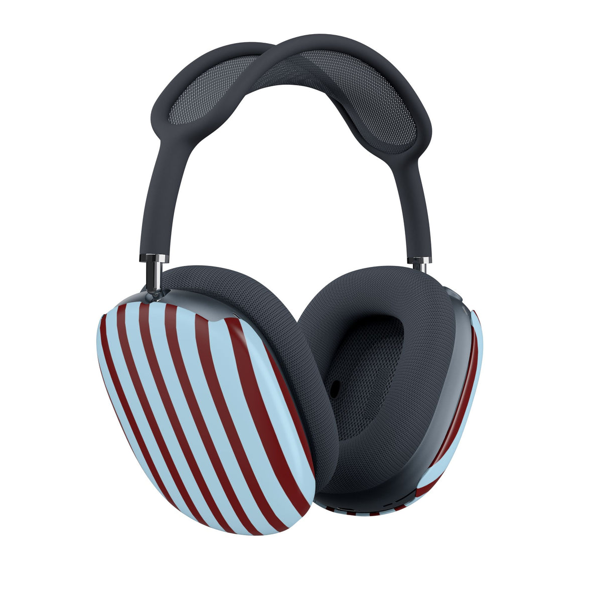 GLACIER BLUE & BURGUNDY STRIPED AIRPODS MAX CASE COVERS