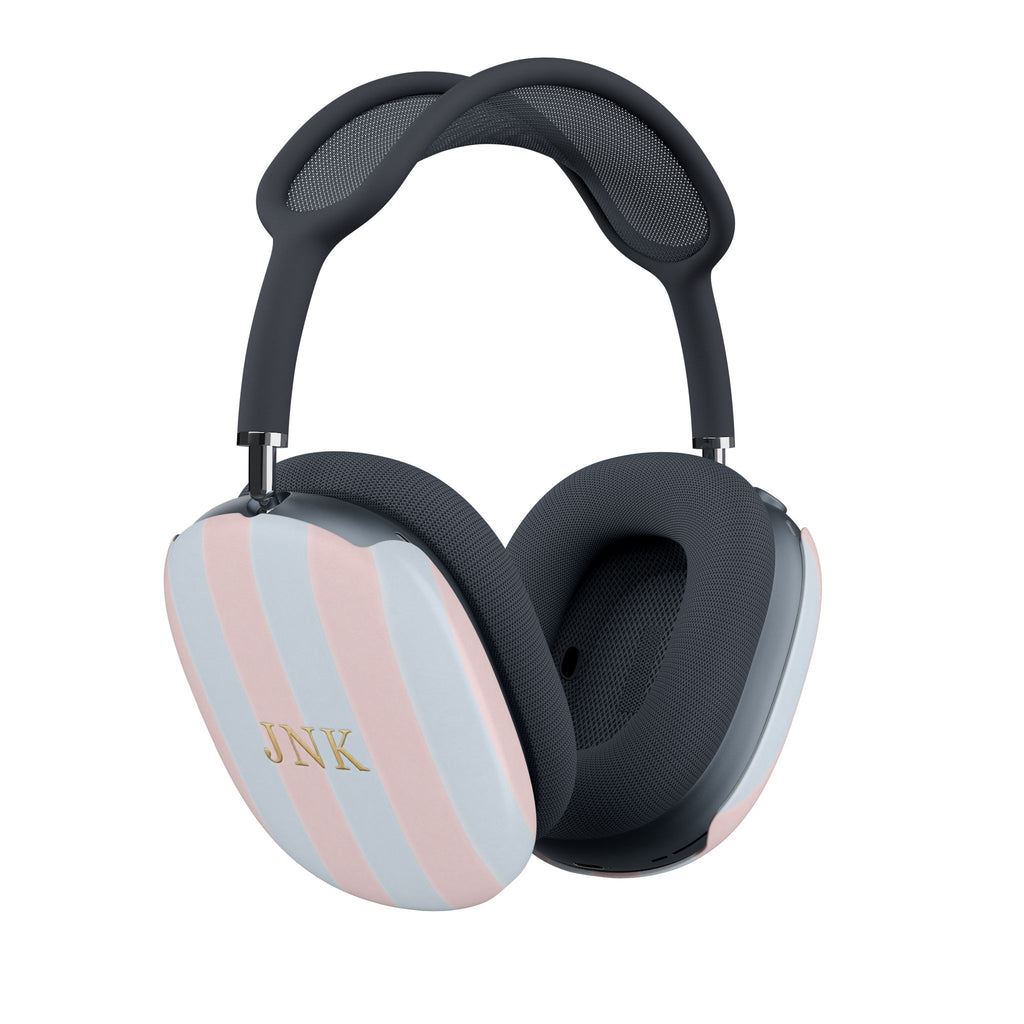 PERSONALIZED NAME CUSTOM PINK & BLUE STRIPES AIRPODS MAX CASE COVERS